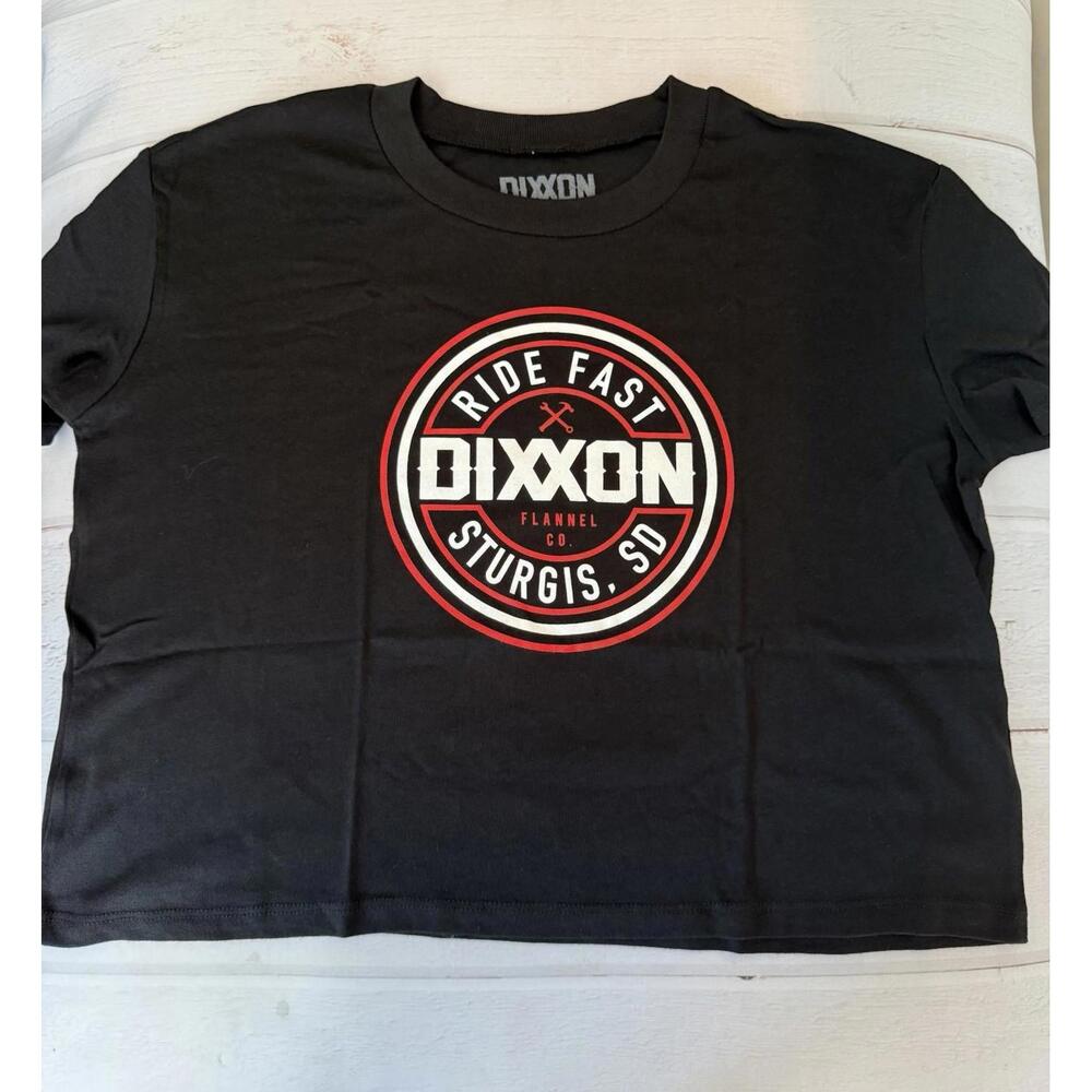 Dixxon Crop Top Ride Fast Sturgis SD Black & Red Women’s L